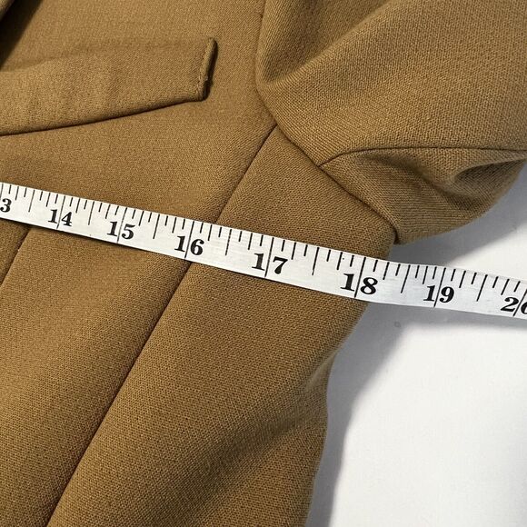 SMYTHE Sz 4 Skinny Lapel Long Wool Coat One Button in Camel Tan - Picture 12 of 12
